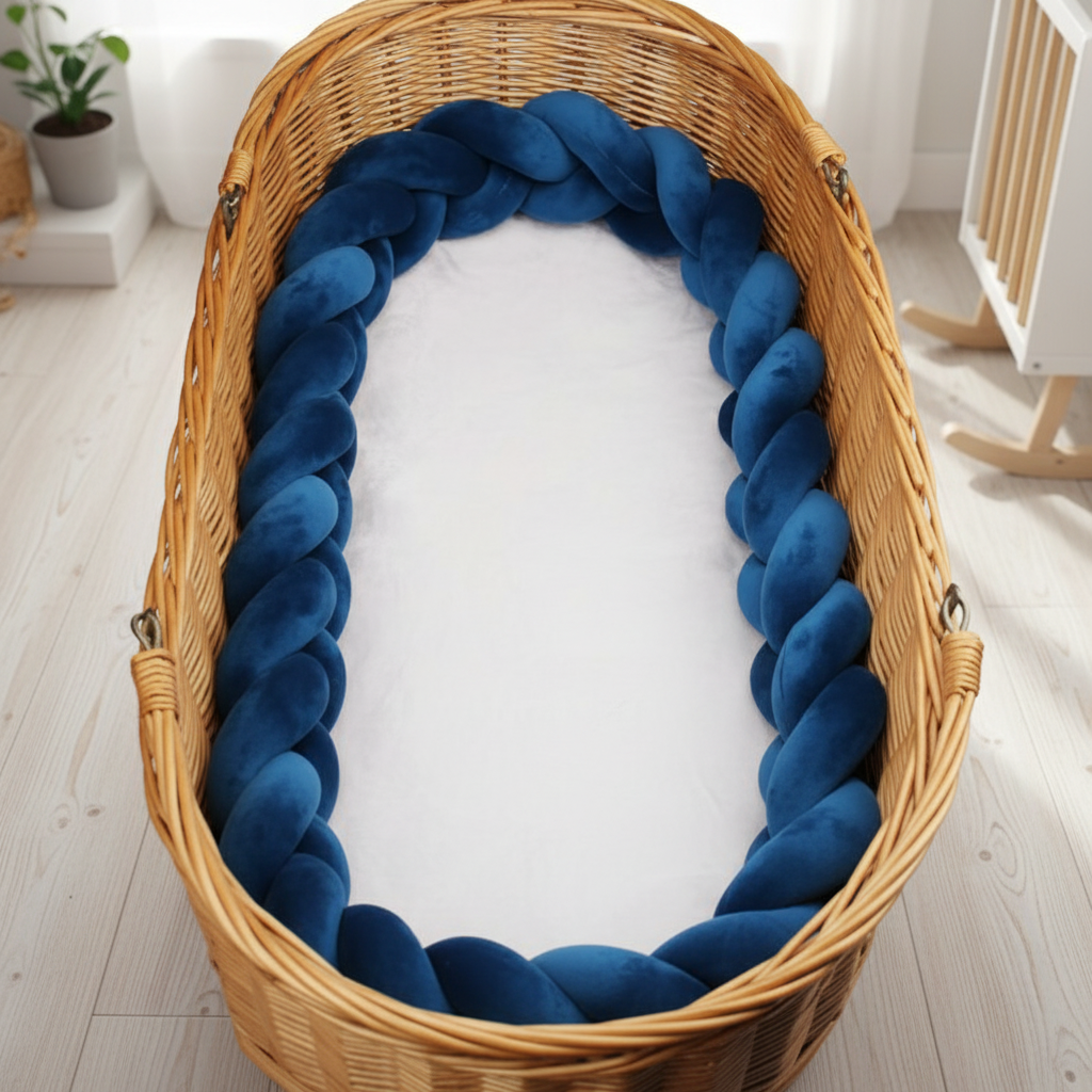 Tresse bleu marine couffin - vue dessus
