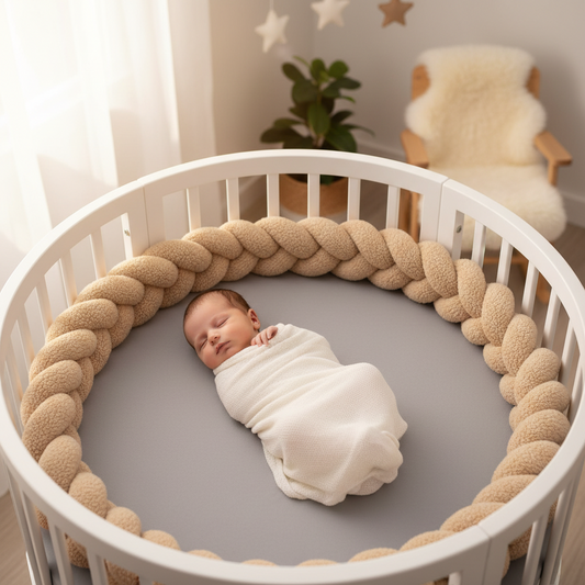 tresse de lit bebe bouclette beige bebe dort berceau