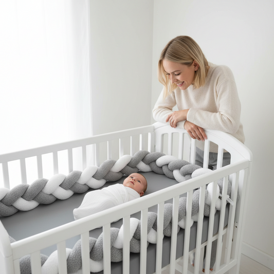 Tresse de lit | Gris et blanc