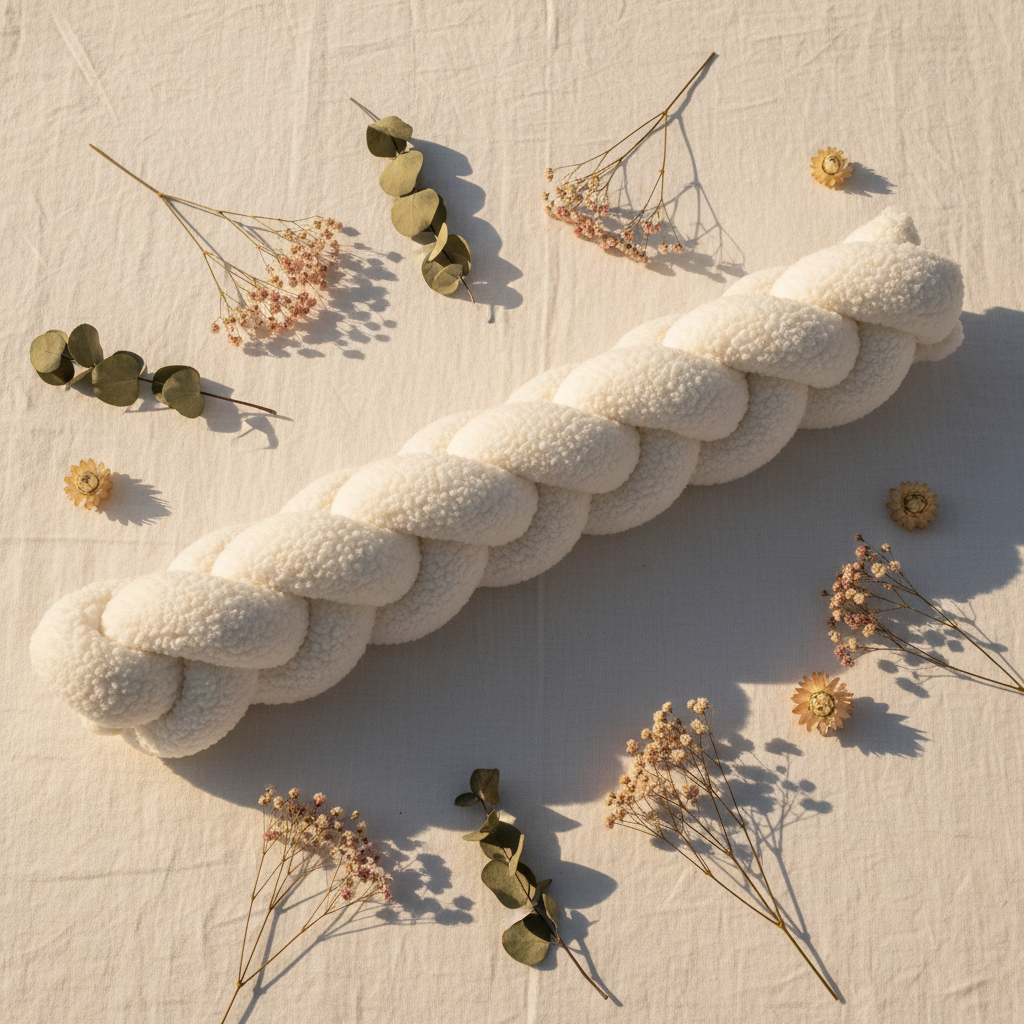 Tresse de lit bebe | Molletonne blanc