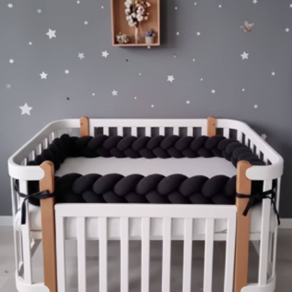 Tresse de lit 4m noir lit blanc etoiles