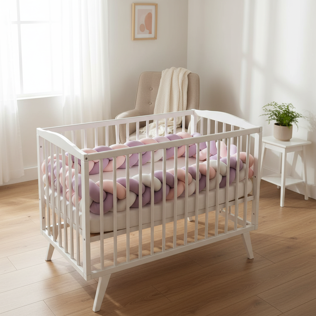 Tresse de lit bébé Parme en situation dans une chambre moderne