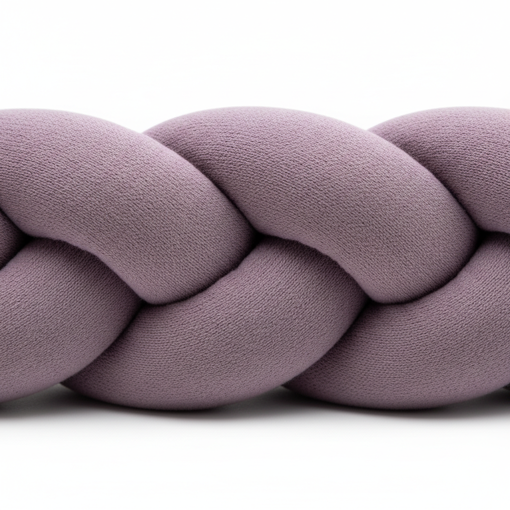 Tresse de lit bébé prune - détail coton tressé