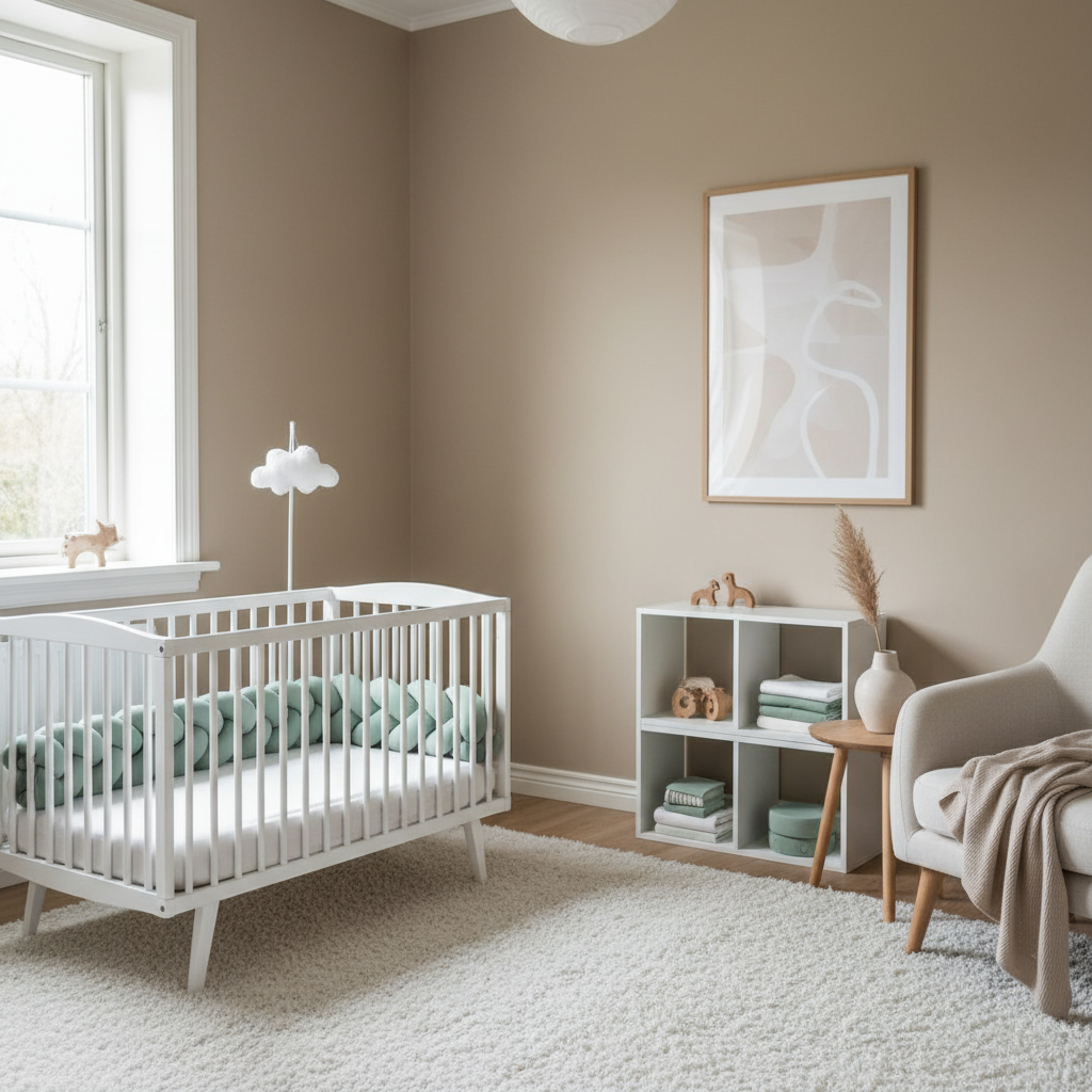 tresse de lit bebe menthe chambre bebe scandinave lumineuse