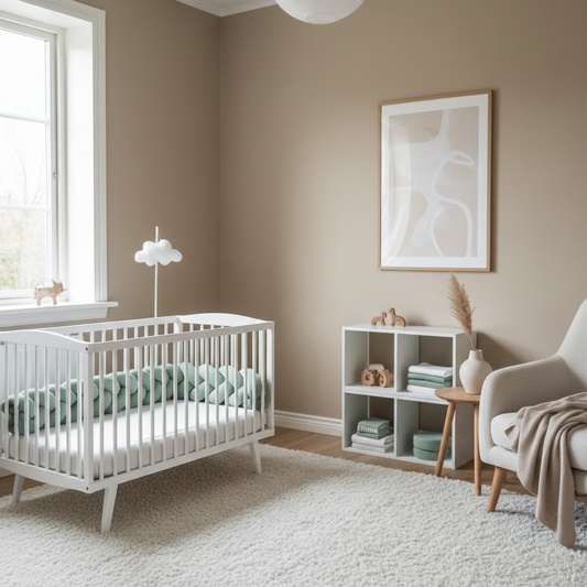 tresse de lit bebe menthe chambre bebe scandinave lumineuse