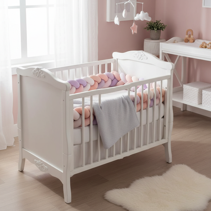 Tresse de lit pastel dans berceau