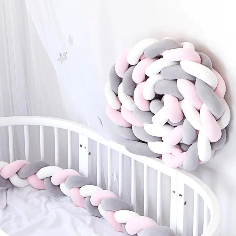 Tresse de lit| Rose Gris Blanc - Zoombébé