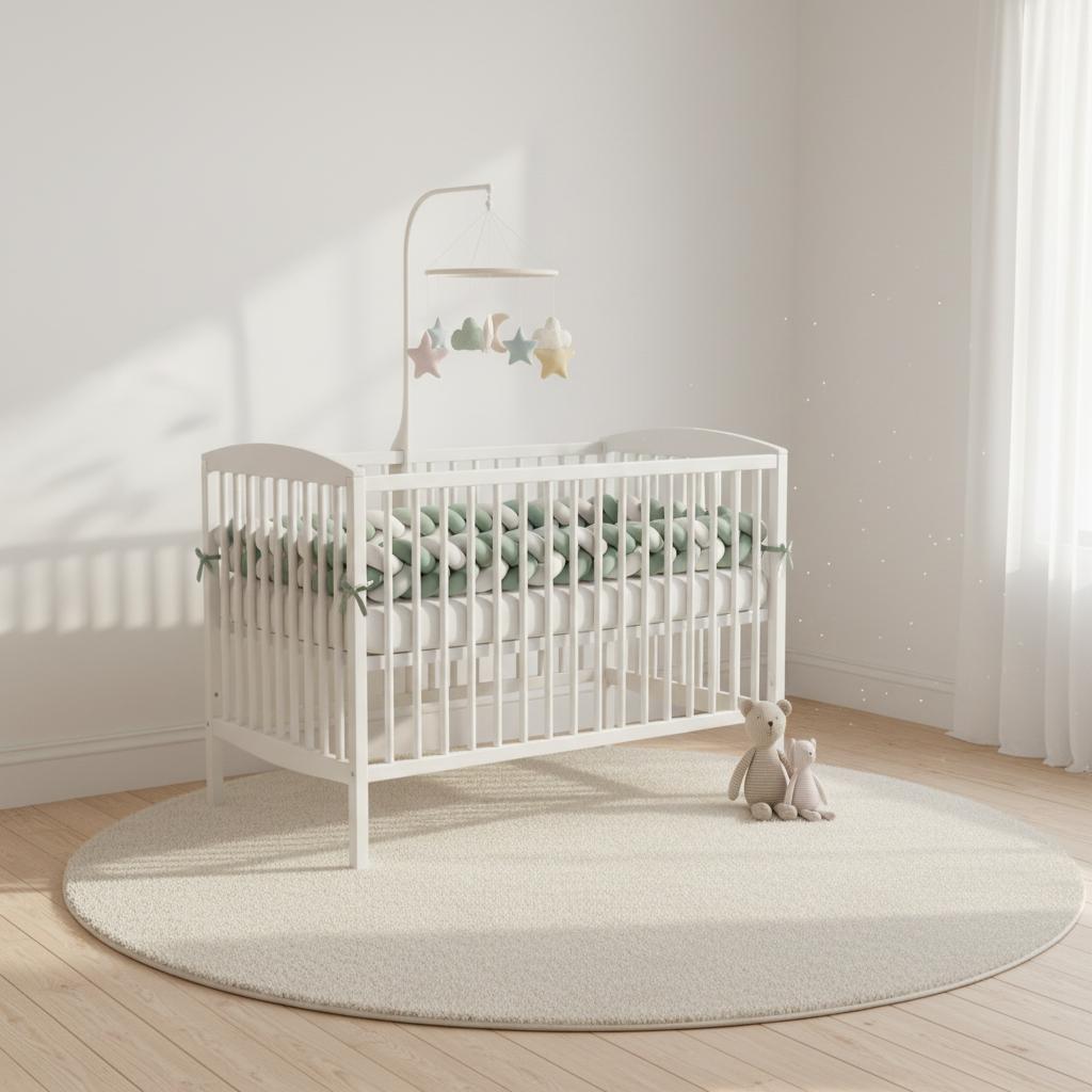 tresse de lit vert chambre bebe lumineuse