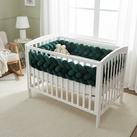 tresse de lit verte dans lit berceau