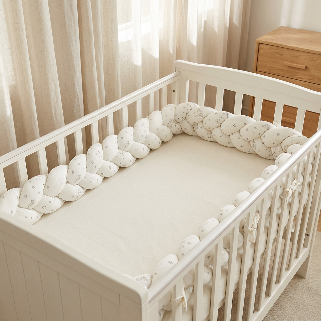 tresse lit bebe etoiles grises decoration