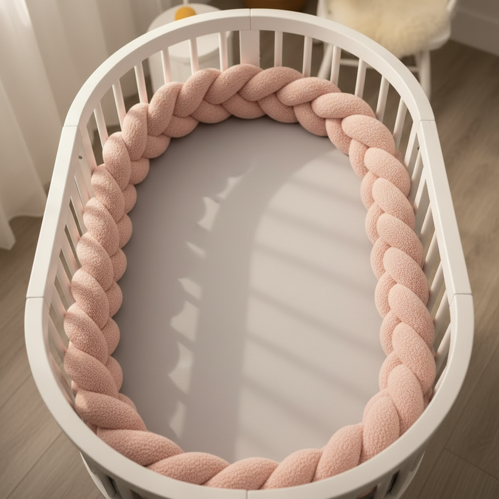 Tresse sherpa rose – vue de dessus lit