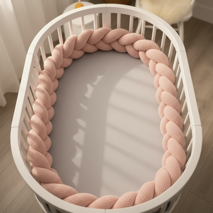 Tresse sherpa rose – vue de dessus lit