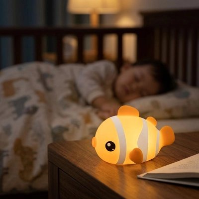 Veilleuse bébé posé sur table de nuit