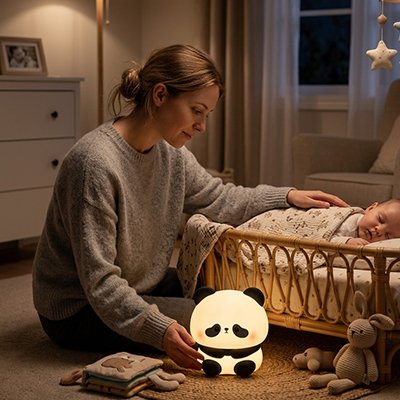 Veilleuse bébé avec maman