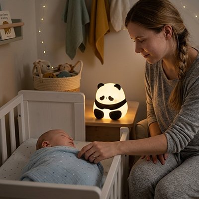 Veilleuse bébé panda assis