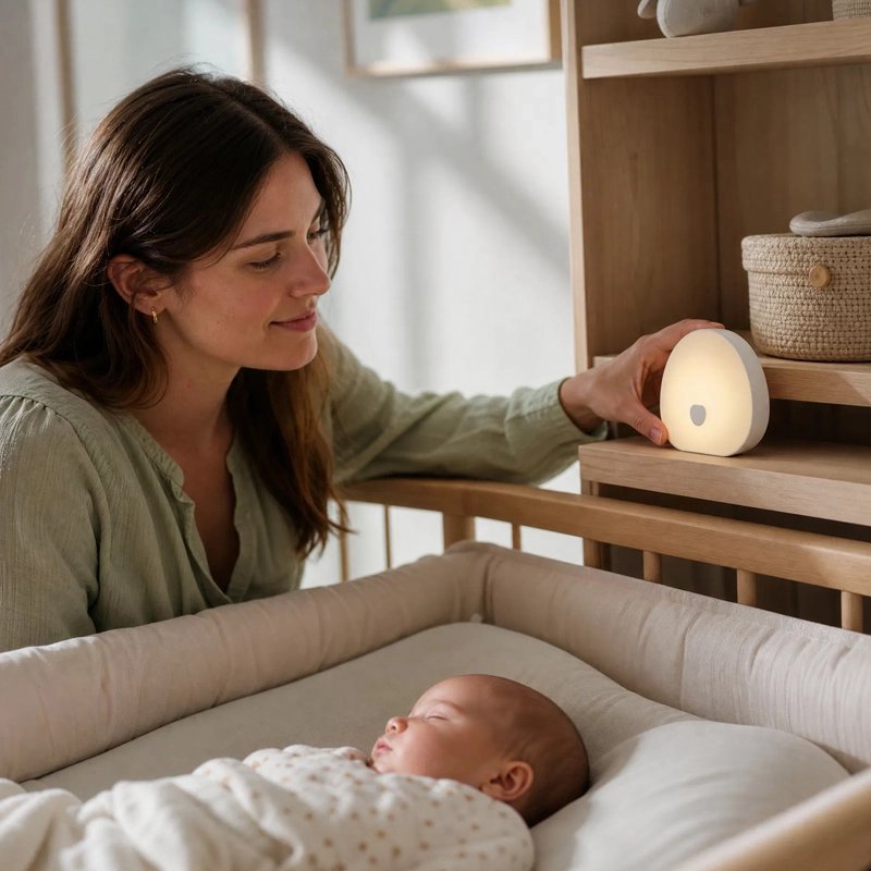 Veilleuse bruit blanc installe par maman