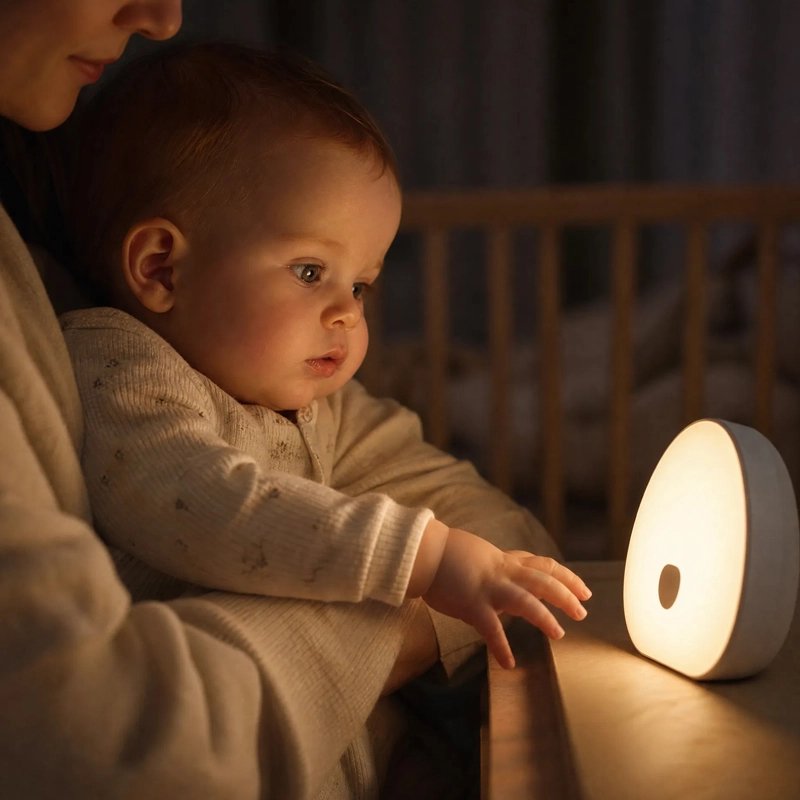 Veilleuse bruit blanc touche par bebe