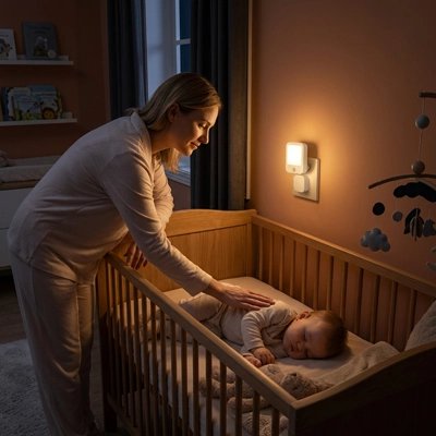 Veilleuse murale éclaire maman couvre bebe